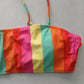 Colorful Y2K Swim Resort Beach Vacation Grunge Tropical Goth Bikini Top Large