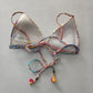 Colorful Y2K Swim Resort Beach Vacation Grunge Tropical Goth Bikini Top Large