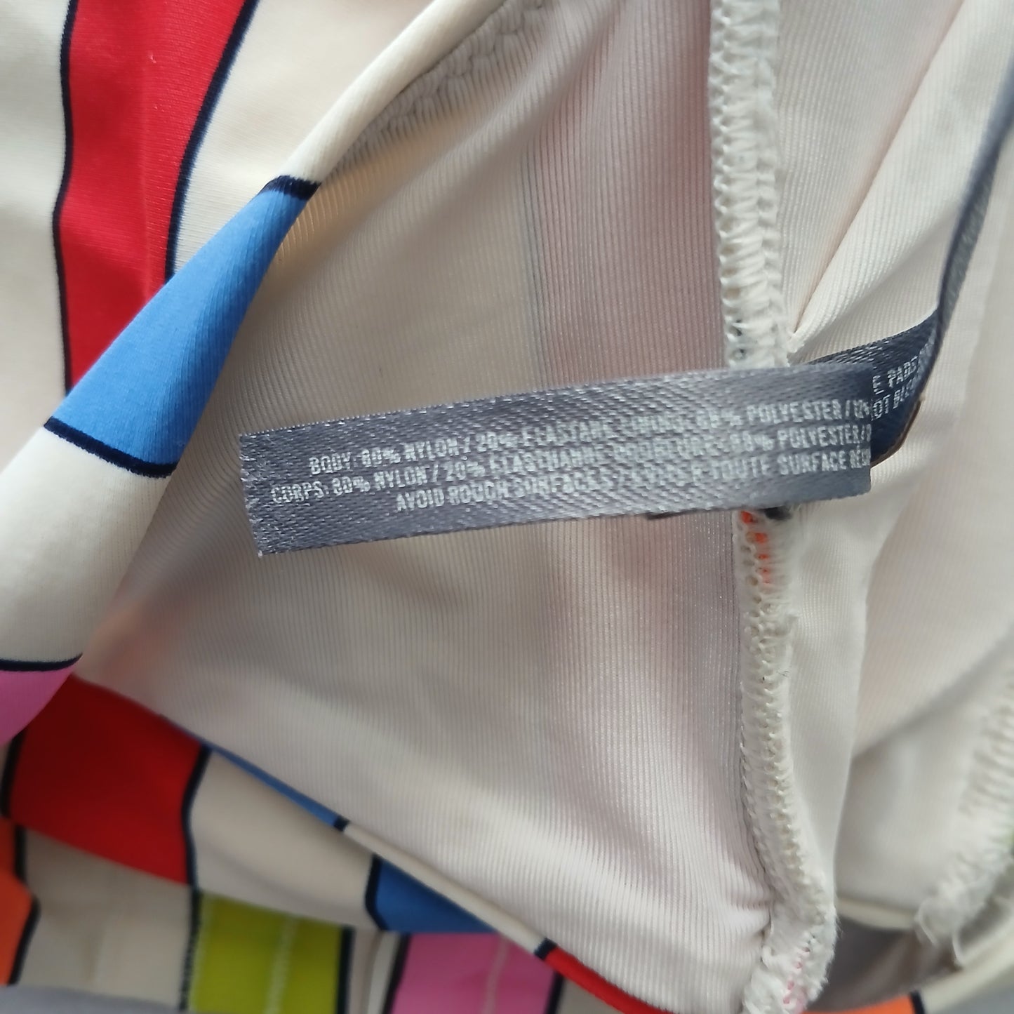 Colorful Y2K Swim Resort Beach Vacation Grunge Tropical Goth Bikini Top Large