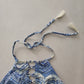Blue Y2K Swim Resort Beach Vacation Grunge Tropical Goth Bikini Top Large