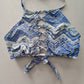 Blue Y2K Swim Resort Beach Vacation Grunge Tropical Goth Bikini Top Large