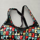 Black Y2K VTG Sports Bra Activewear Crisscross Yoga Fitness Geometric Top Small