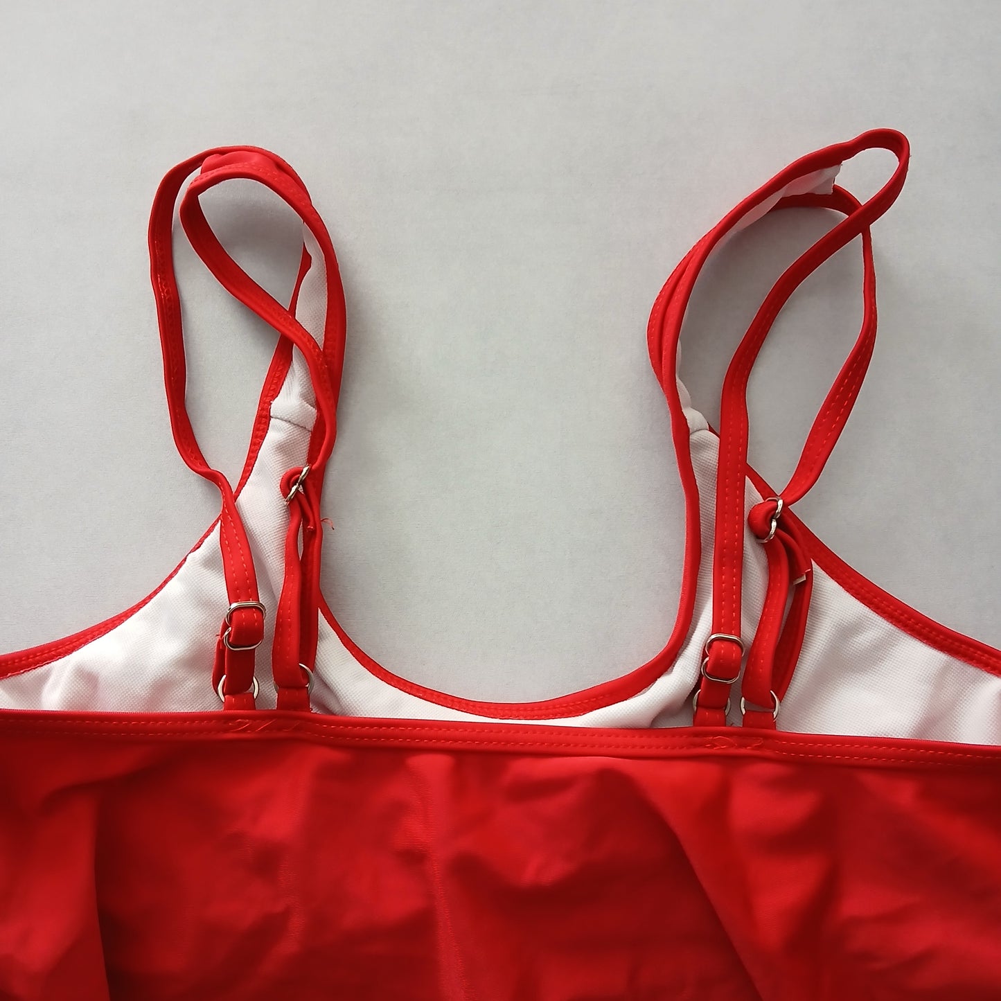 Red Y2K Swim Resort Beach Vacation Grunge Tropical Goth Bikini Top Large