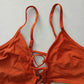 Orange Y2K Swim Resort Beach Vacation Grunge Tropical Goth Bikini Top Large