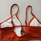 Orange Y2K Swim Resort Beach Vacation Grunge Tropical Goth Bikini Top Large