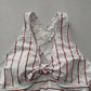 White Y2K Swim Resort Beach Vacation Stripe Grunge Crisscross Bikini Top Large