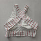 White Y2K Swim Resort Beach Vacation Stripe Grunge Crisscross Bikini Top Large