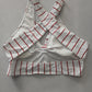 White Y2K Swim Resort Beach Vacation Stripe Grunge Crisscross Bikini Top Large