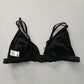 Black Y2K Swim Resort Beach Vacation Ruffle Grunge Polka Dot Bikini Top Medium