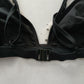 Black Y2K Swim Resort Beach Vacation Ruffle Grunge Polka Dot Bikini Top Medium