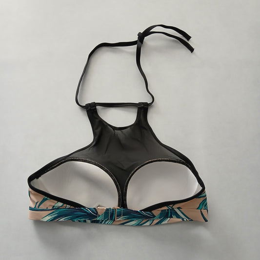 Tropical Black Y2K Swim Resort Beach PINK Victoria's Secret Bikini Top Large