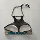 Tropical Black Y2K Swim Resort Beach PINK Victoria's Secret Bikini Top Large