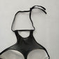 Tropical Black Y2K Swim Resort Beach PINK Victoria's Secret Bikini Top Large