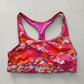 Purple Y2K VTG Sports Bra Activewear Crisscross Yoga Fitness Camo Top Large