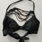 Black Y2K VTG Swim Tropical Resort Beach Grunge Goth Vacation Bikini Top Large