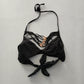 Black Y2K VTG Swim Tropical Resort Beach Grunge Goth Vacation Bikini Top Large