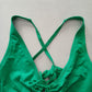 Green Y2K VTG Swim Tropical Resort Beach Grunge Goth Vacation Bikini Top Large