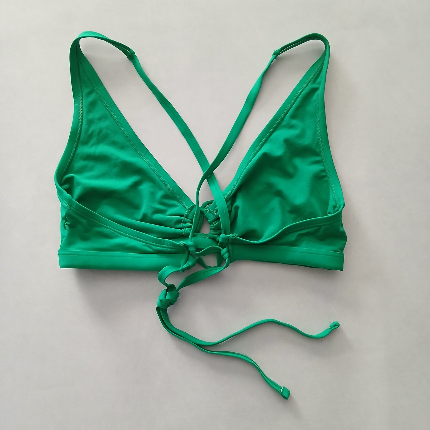 Green Y2K VTG Swim Tropical Resort Beach Grunge Goth Vacation Bikini Top Large