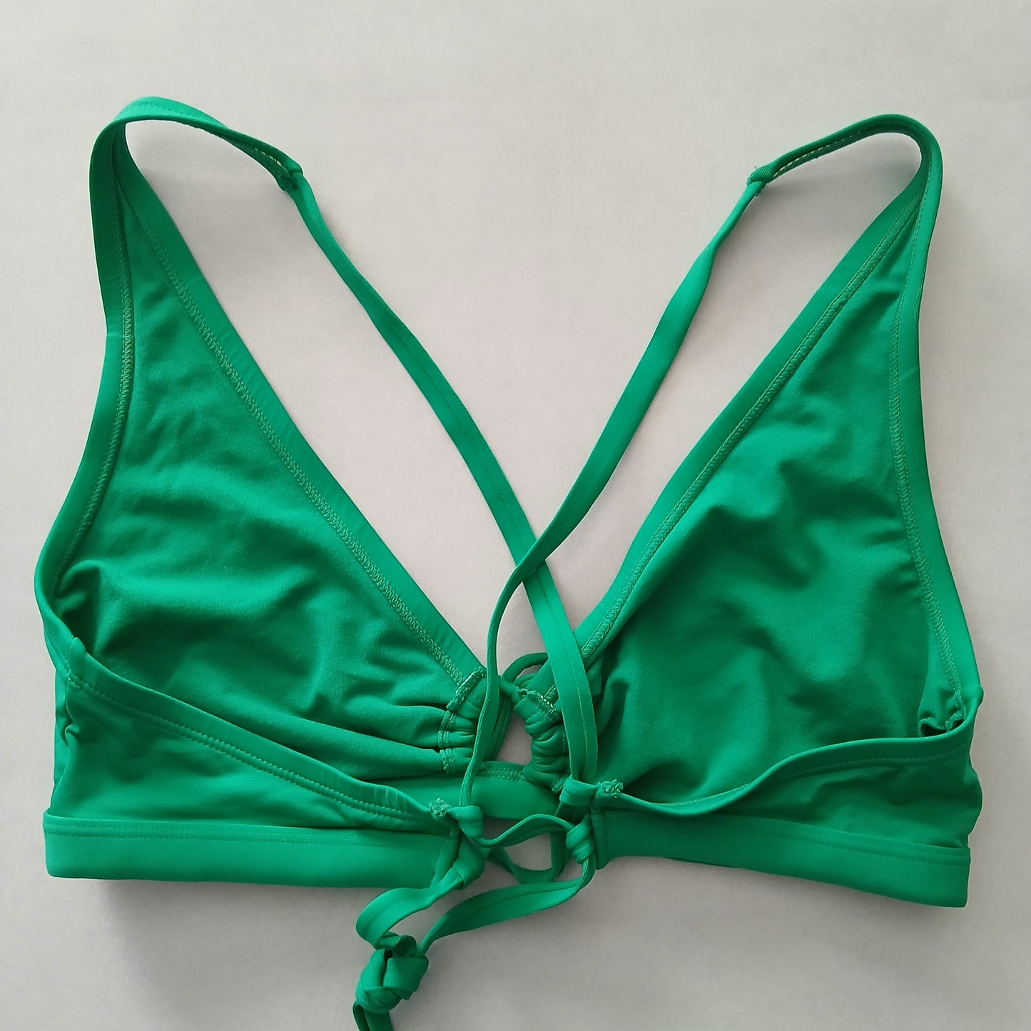 Green Y2K VTG Swim Tropical Resort Beach Grunge Goth Vacation Bikini Top Large
