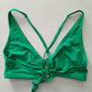 Green Y2K VTG Swim Tropical Resort Beach Grunge Goth Vacation Bikini Top Large