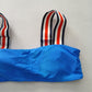 Blue Y2K VTG Swim Tropical Resort Beach Grunge Goth Vacation Bikini Top Large