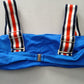 Blue Y2K VTG Swim Tropical Resort Beach Grunge Goth Vacation Bikini Top Large
