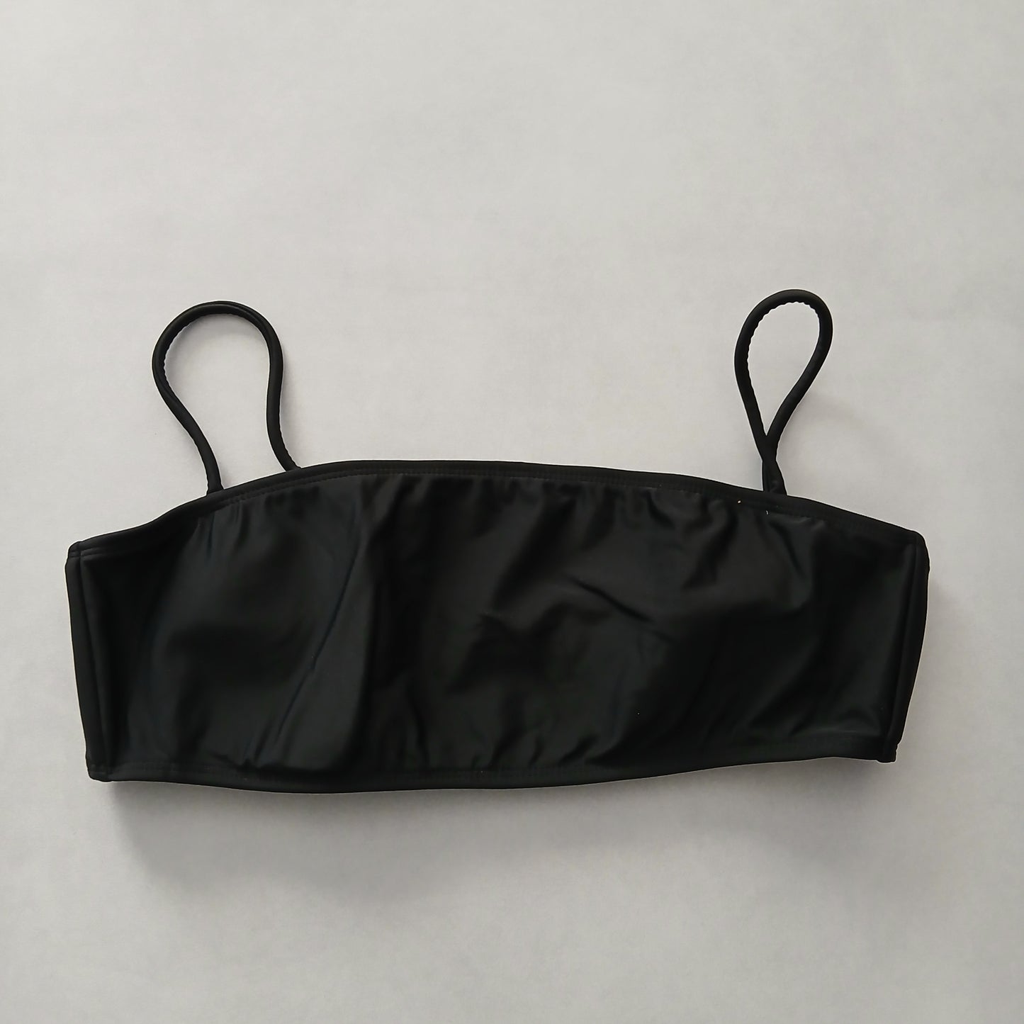 Black Y2K VTG Swim Tropical Resort Beach Grunge Goth Vacation Bikini Top Large