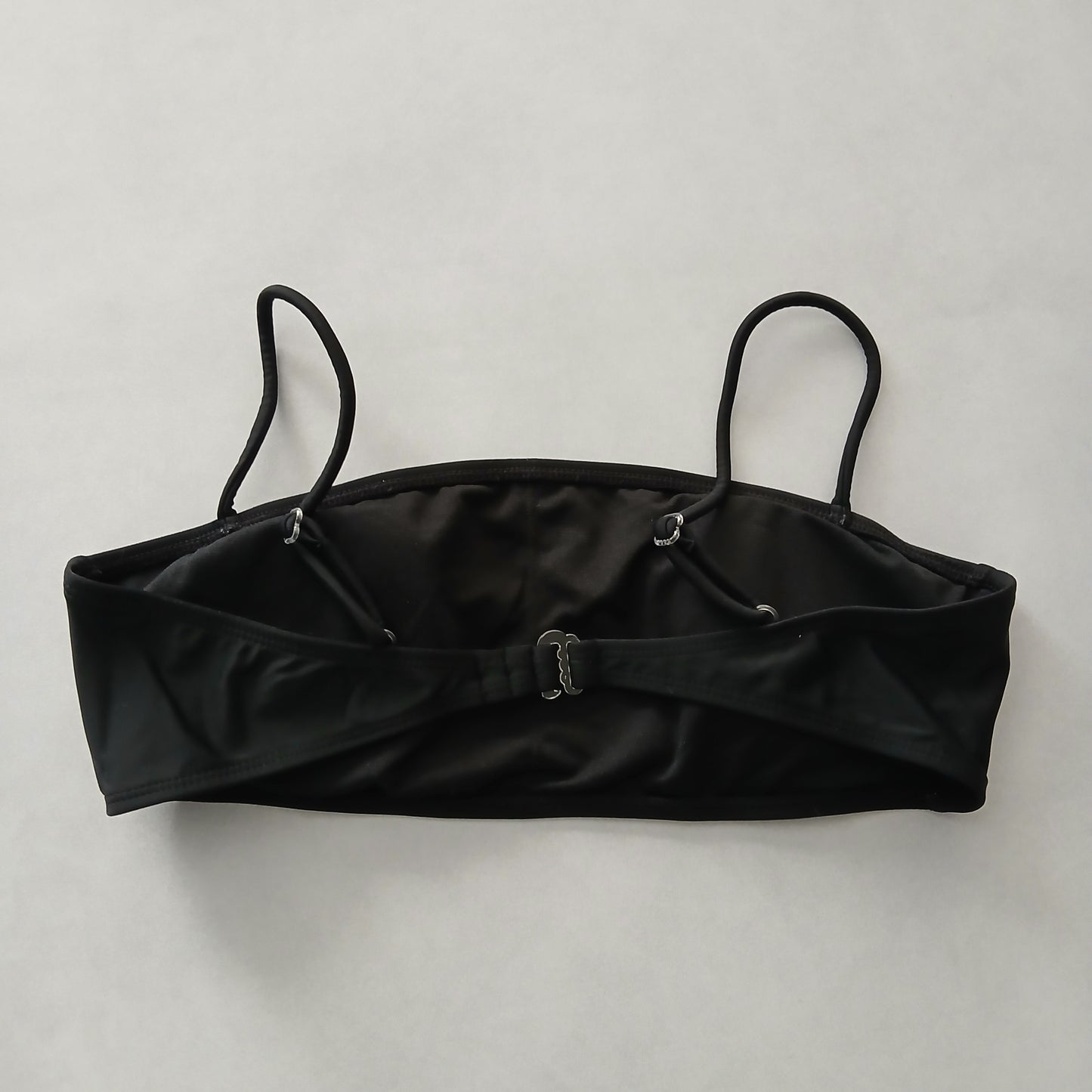 Black Y2K VTG Swim Tropical Resort Beach Grunge Goth Vacation Bikini Top Large