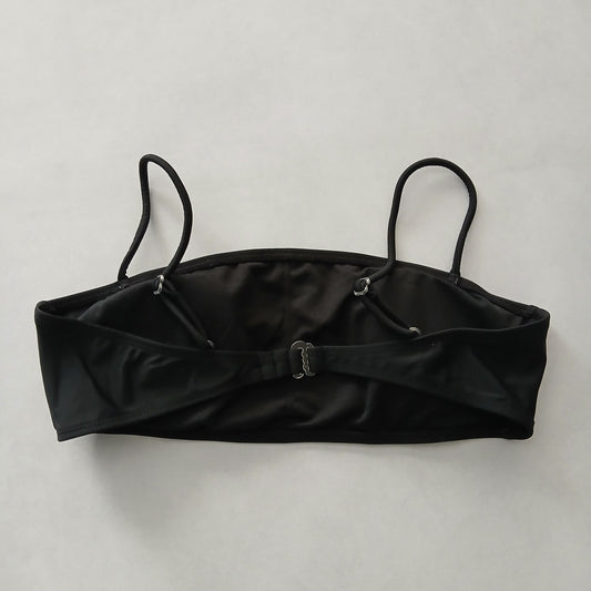 Black Y2K VTG Swim Tropical Resort Beach Grunge Goth Vacation Bikini Top Large