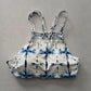 White Boho Y2K VTG Swim Tropical Resort Beach Tie Dye Vacation Bikini Top Large