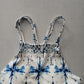 White Boho Y2K VTG Swim Tropical Resort Beach Tie Dye Vacation Bikini Top Large