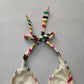 Pink Boho Y2K VTG Swim Tropical Resort Beach Stripe Vacation Bikini Top Large