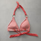 Pink Boho Y2K VTG Swim Tropical Resort Beach Stripe Vacation Bikini Top Large