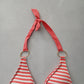 Pink Boho Y2K VTG Swim Tropical Resort Beach Stripe Vacation Bikini Top Large