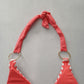 Pink Boho Y2K VTG Swim Tropical Resort Beach Stripe Vacation Bikini Top Large
