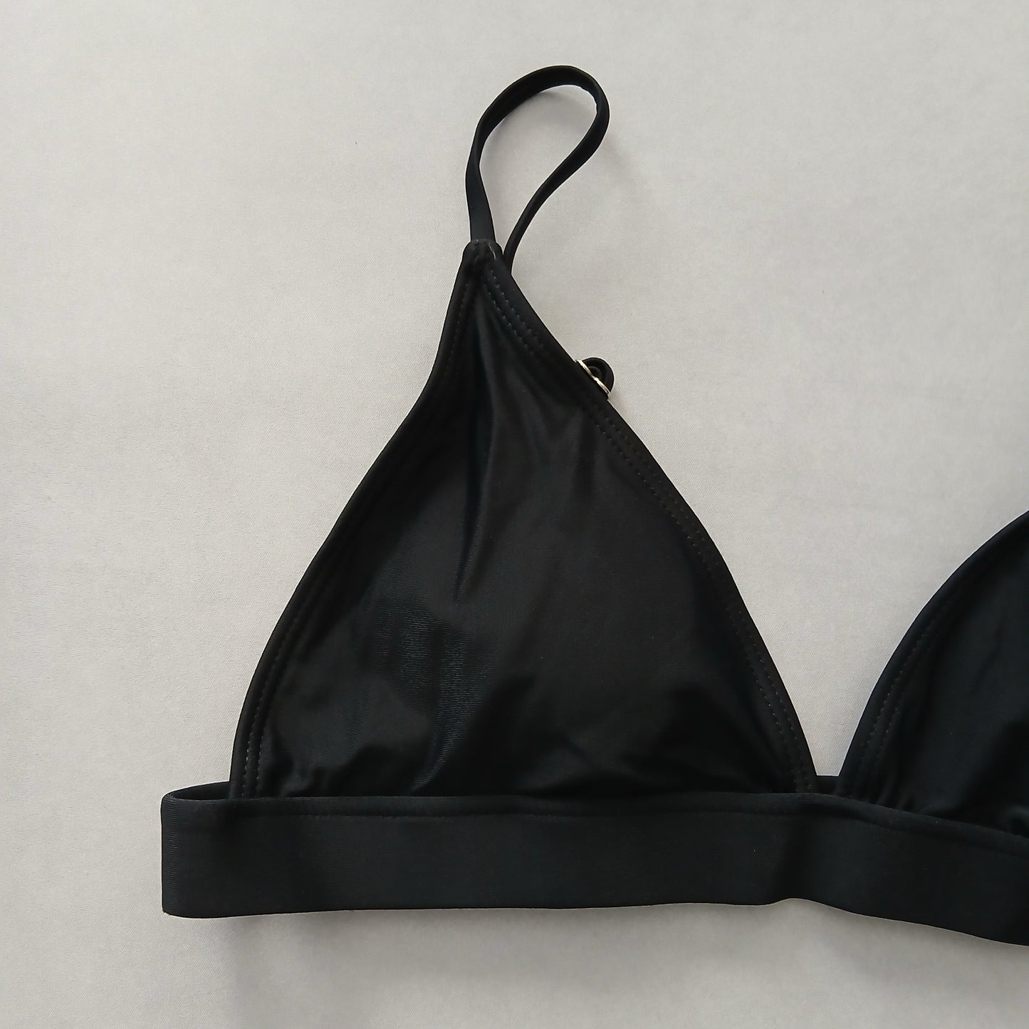 Black Boho Y2K VTG Swim Grunge Resort Beach Goth Vacation Bikini Top Large