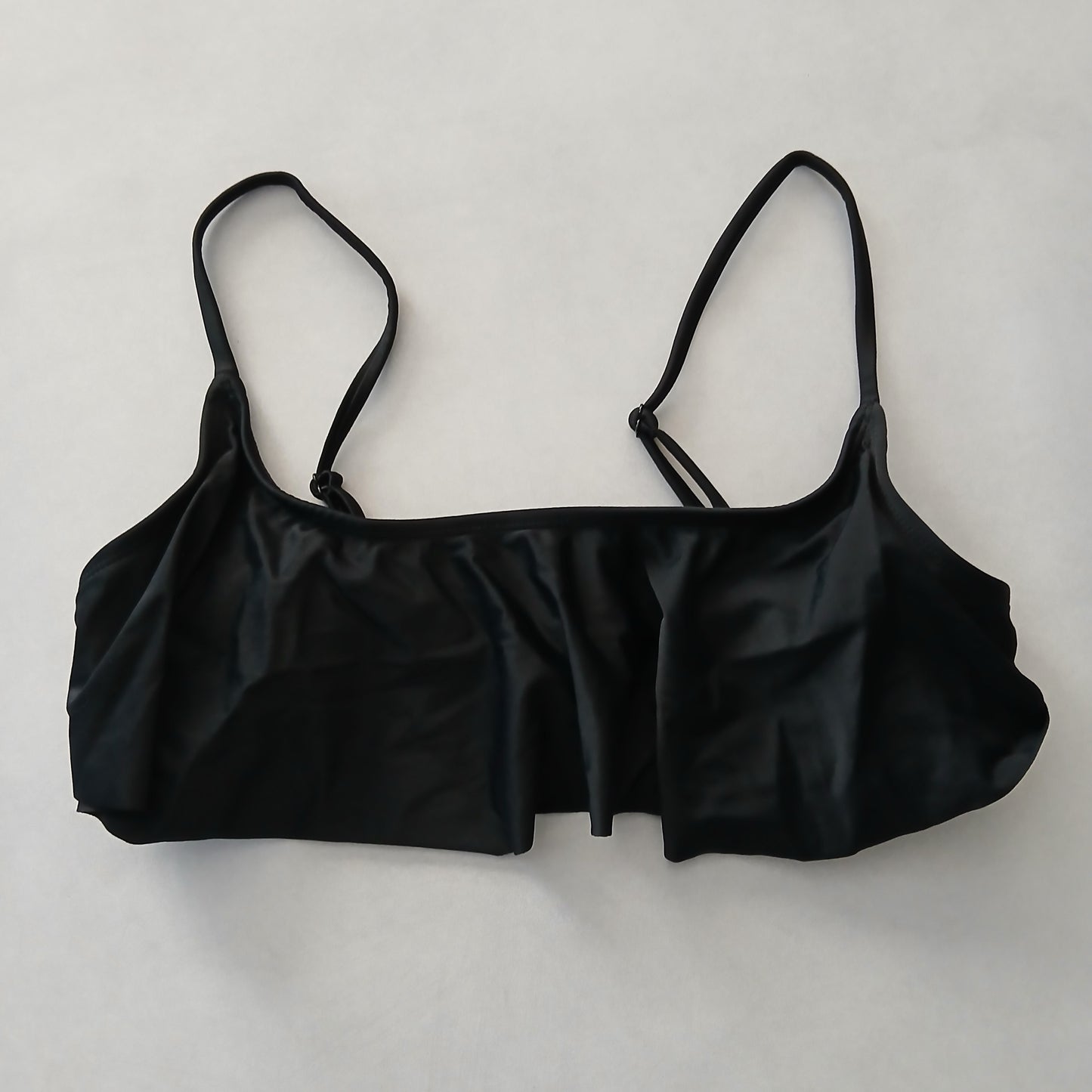 Black Boho Y2K VTG Swim Grunge Resort Beach Floral Vacation Bikini Top Large
