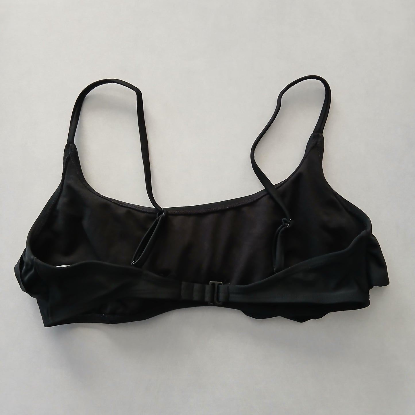 Black Boho Y2K VTG Swim Grunge Resort Beach Floral Vacation Bikini Top Large