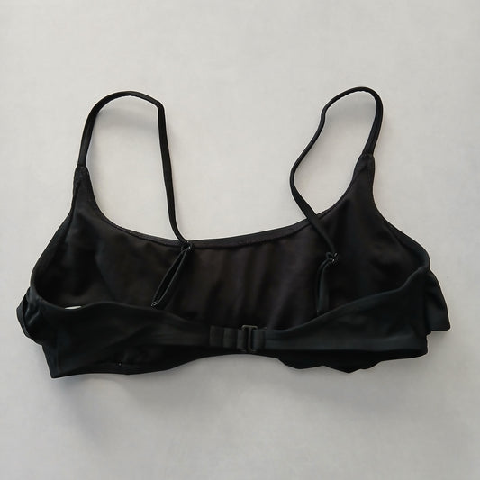 Black Boho Y2K VTG Swim Grunge Resort Beach Floral Vacation Bikini Top Large