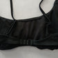 Black Boho Y2K VTG Swim Grunge Resort Beach Floral Vacation Bikini Top Large
