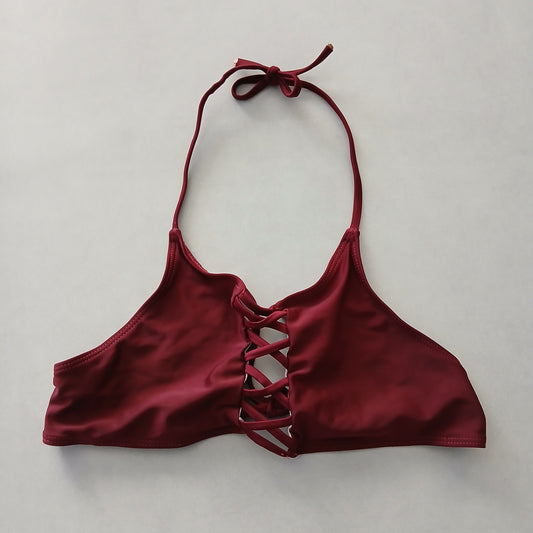 Purple Boho Y2K VTG Swim Grunge Resort Beach Floral Vacation Bikini Top Large