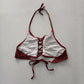 Purple Boho Y2K VTG Swim Grunge Resort Beach Floral Vacation Bikini Top Large