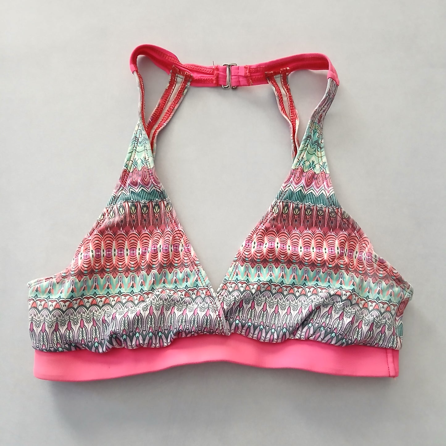 Pink Boho Y2K VTG Swimwear Tropical Resort Beach Fairy Vacation Bikini Top Large