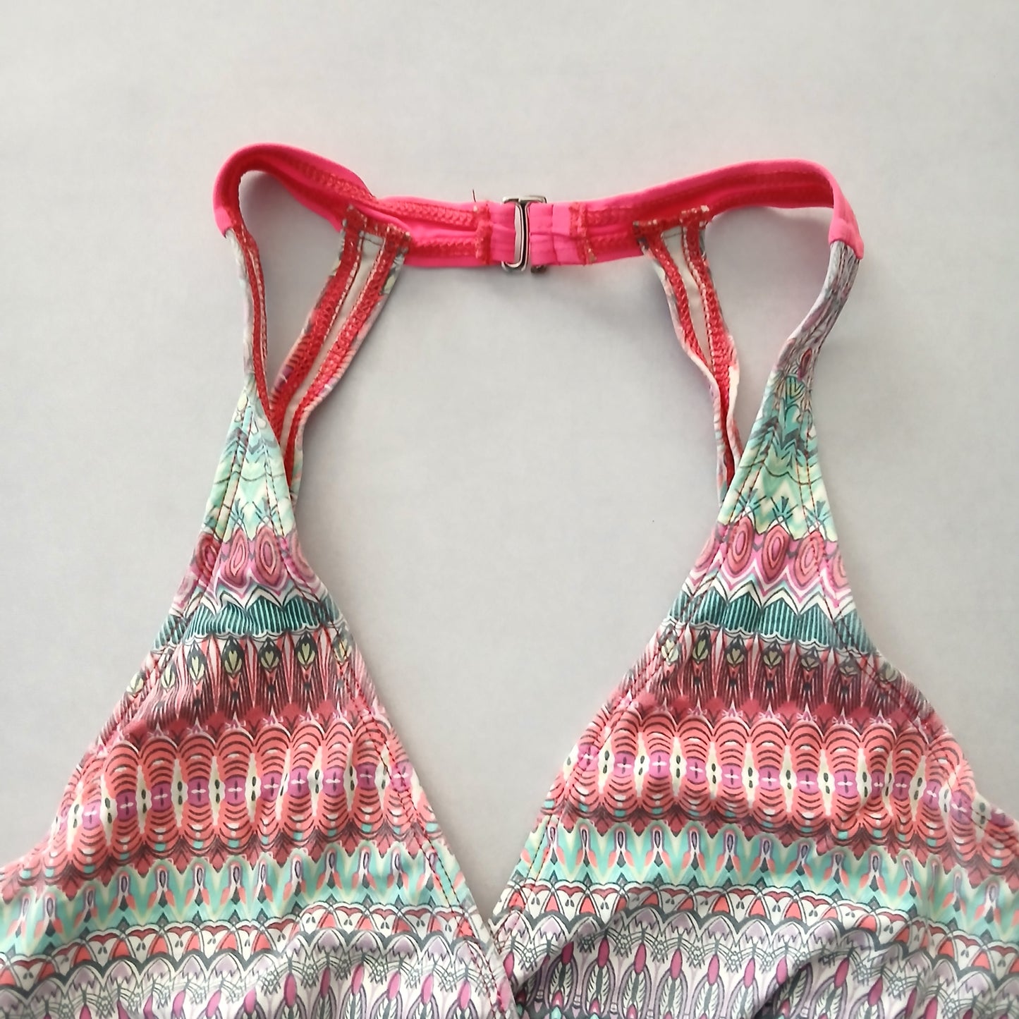 Pink Boho Y2K VTG Swimwear Tropical Resort Beach Fairy Vacation Bikini Top Large