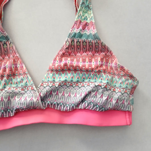 Pink Boho Y2K VTG Swimwear Tropical Resort Beach Fairy Vacation Bikini Top Large