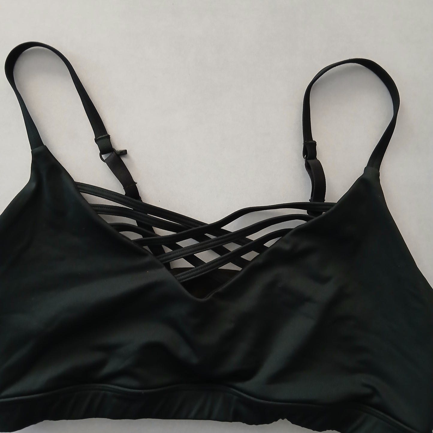 Black Y2K VTG Sports Bra Grunge Goth Activewear Fairy Sports Workout Top Large