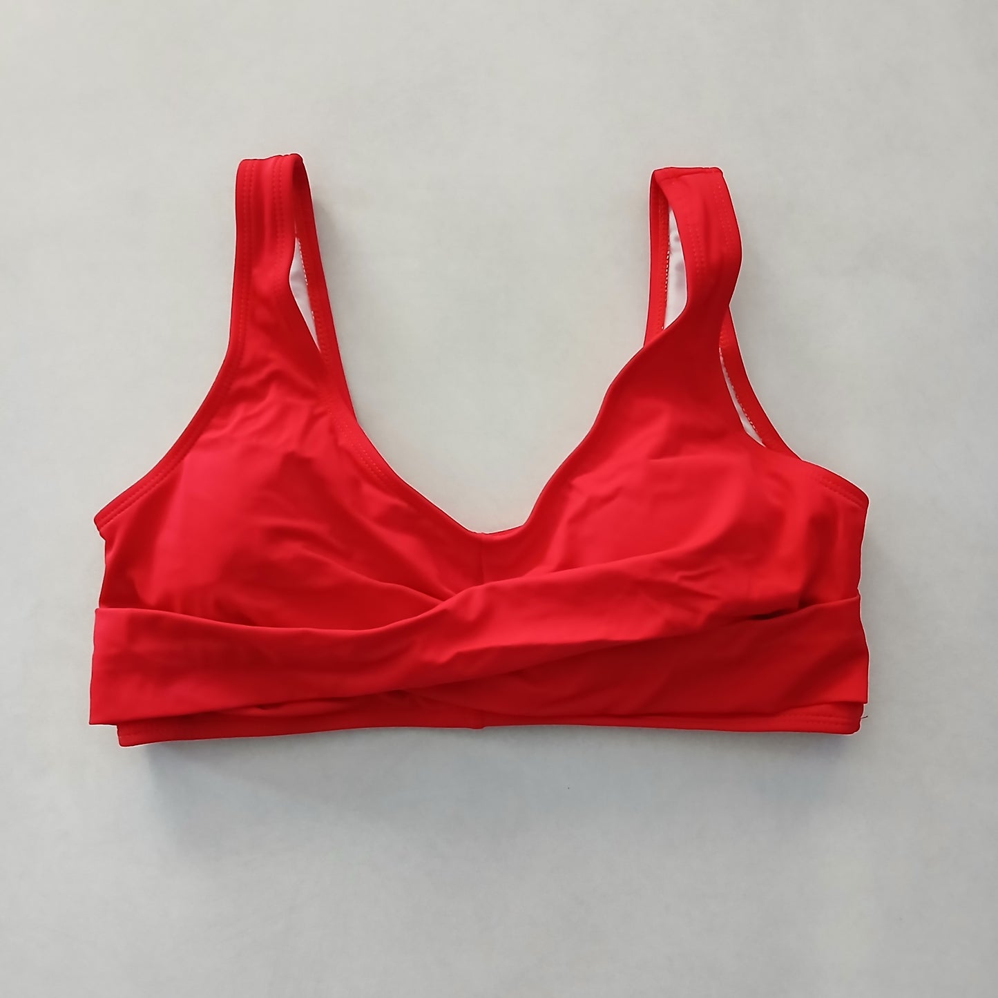 Red Boho Y2K VTG Swimwear Tropical Resort Beach Gunge Vacation Bikini Top Large