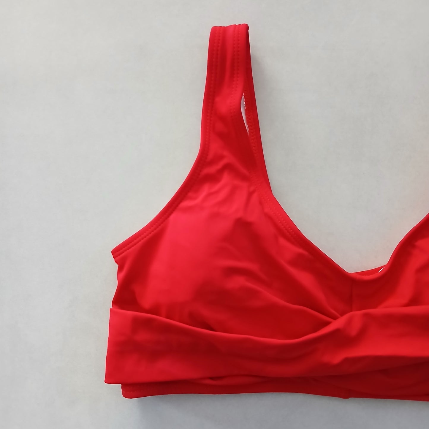 Red Boho Y2K VTG Swimwear Tropical Resort Beach Gunge Vacation Bikini Top Large