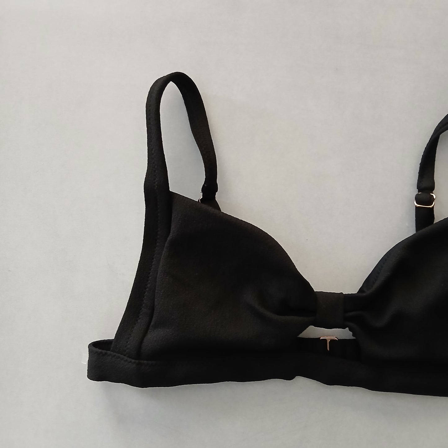 Black Boho Y2K VTG Swimwear Tropical Resort Beach Vacation Bikini Top Large