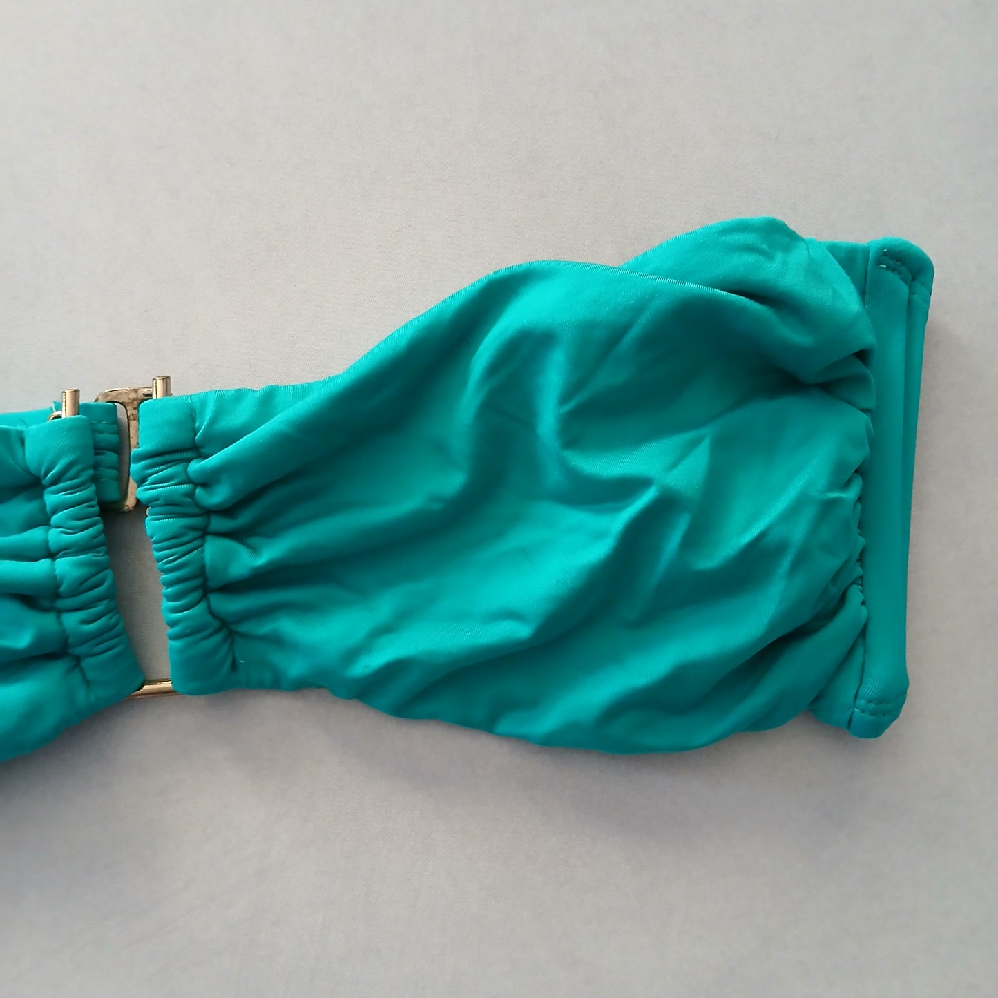 Green Y2K VTG Bandeau Swimwear Tropical Baddie Beach Vacation Bikini Top Large